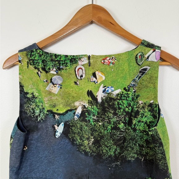 Akris Punto Blue Green Surfer Scenic Mod Art‎ Dress 6 - Picture 8 of 10